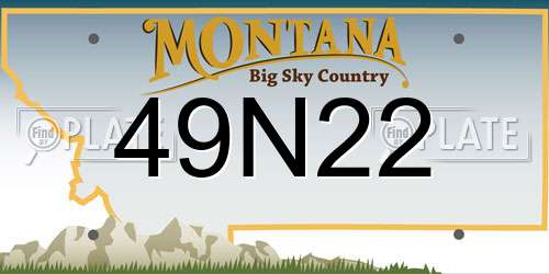 49N22 Montana License Plate