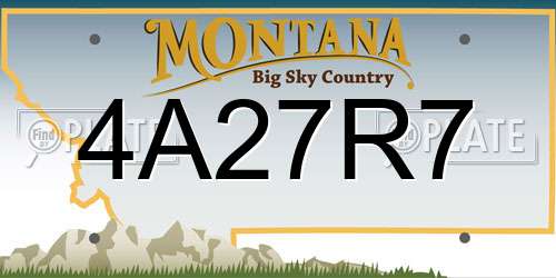 4A27R7 Montana License Plate