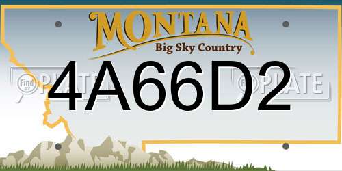 4A66D2 Montana License Plate