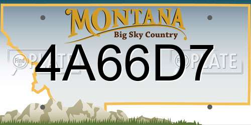 4A66D7 Montana License Plate