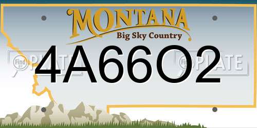 4A66O2 Montana License Plate