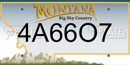 4A66O7 Montana License Plate