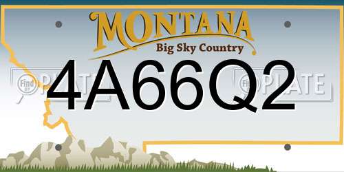 4A66Q2 Montana License Plate