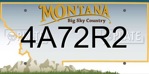 4A72R2 Montana License Plate