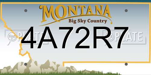 4A72R7 Montana License Plate