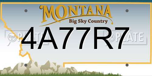 4A77R7 Montana License Plate