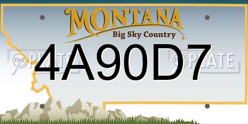 4A90D7 Montana License Plate
