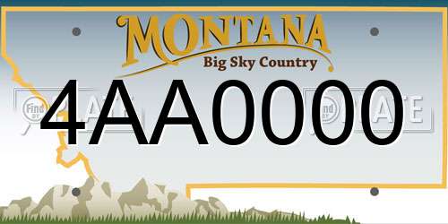 4AA0000 Montana License Plate