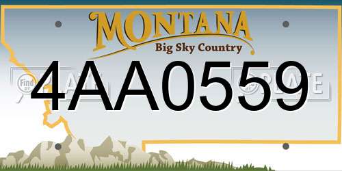 4AA0559 Montana License Plate