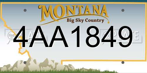 4AA1849 Montana License Plate