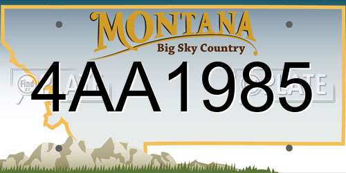 4AA1985 Montana License Plate