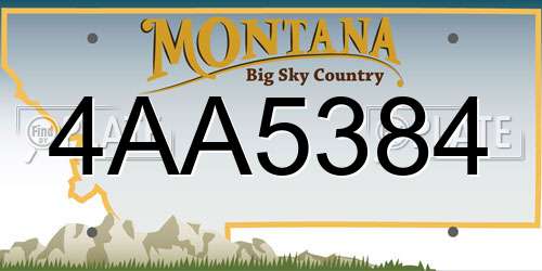 4AA5384 Montana License Plate