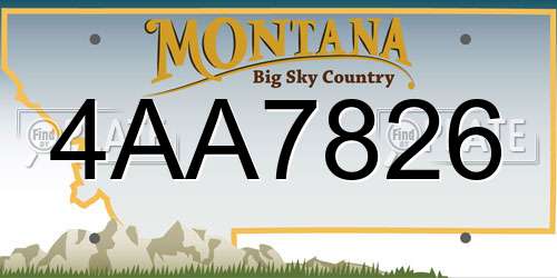 4AA7826 Montana License Plate