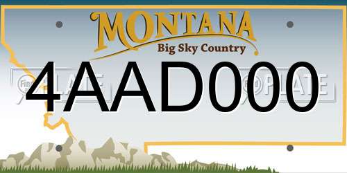 4AAD000 Montana License Plate