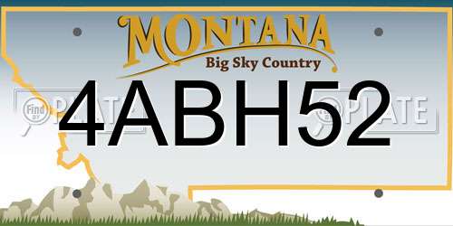 4ABH52 Montana License Plate