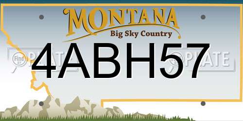 4ABH57 Montana License Plate