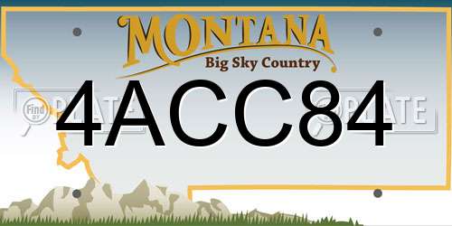 4ACC84 Montana License Plate