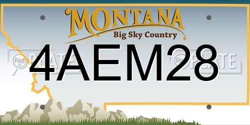 4AEM28 Montana License Plate