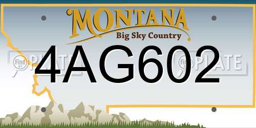 4AG602 Montana License Plate