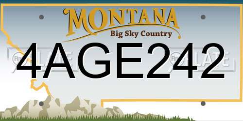 4AGE242 Montana License Plate