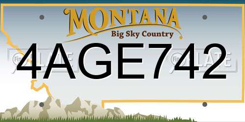4AGE742 Montana License Plate