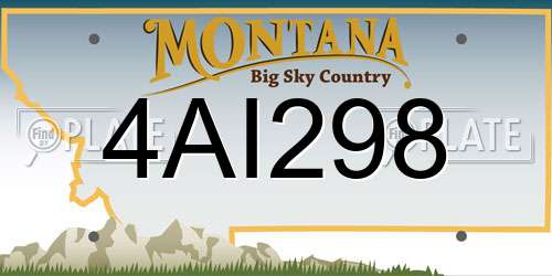 4AI298 Montana License Plate