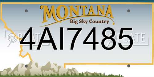 4AI7485 Montana License Plate
