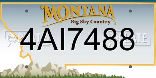 4AI7488 Montana License Plate