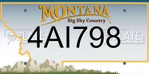 4AI798 Montana License Plate