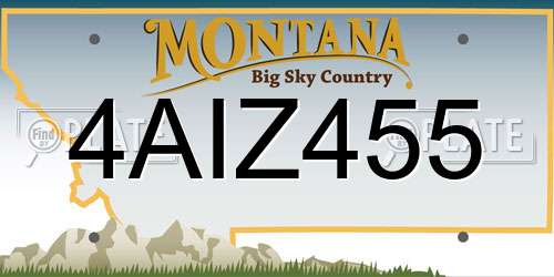 4AIZ455 Montana License Plate