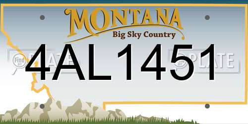 4AL1451 Montana License Plate