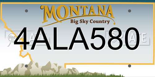 4ALA580 Montana License Plate