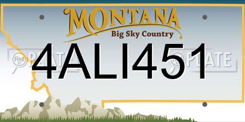 4ALI451 Montana License Plate