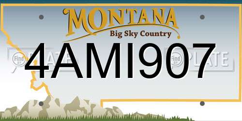 4AMI907 Montana License Plate