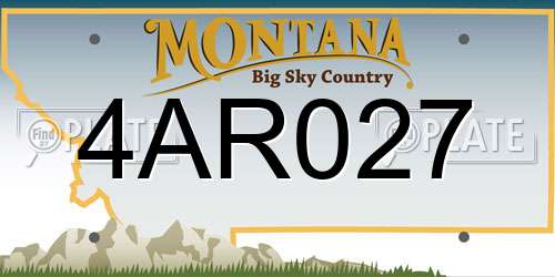 4AR027 Montana License Plate