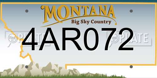 4AR072 Montana License Plate