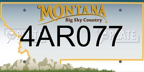 4AR077 Montana License Plate