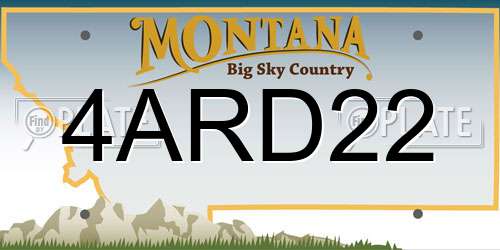 4ARD22 Montana License Plate