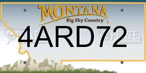 4ARD72 Montana License Plate