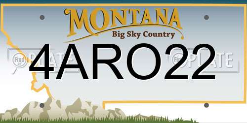 4ARO22 Montana License Plate