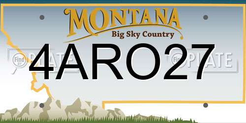 4ARO27 Montana License Plate