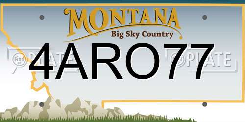 4ARO77 Montana License Plate