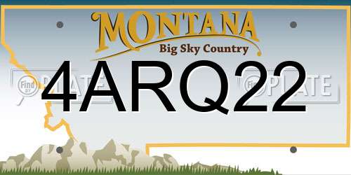 4ARQ22 Montana License Plate