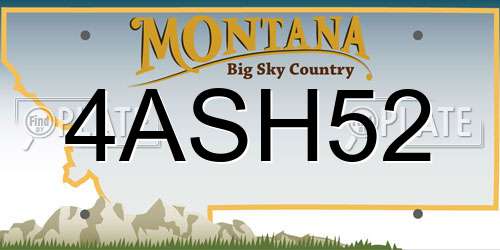 4ASH52 Montana License Plate