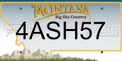4ASH57 Montana License Plate