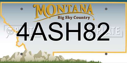 4ASH82 Montana License Plate