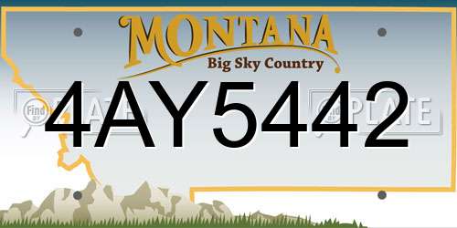 4AY5442 Montana License Plate