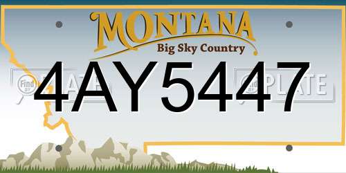 4AY5447 Montana License Plate