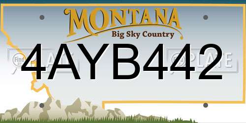 4AYB442 Montana License Plate