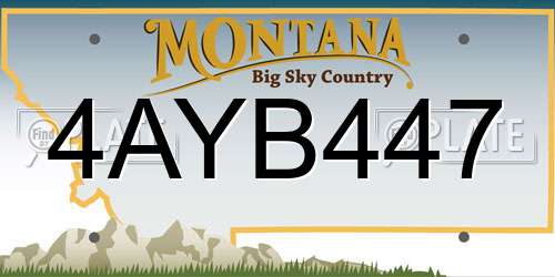 4AYB447 Montana License Plate